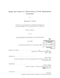 Design and Control of a Planar Robot to Study Quadrupedal Locomotion