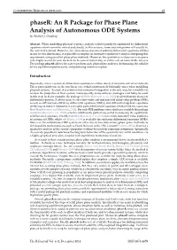 Phaser: an R Package for Phase Plane Analysis of Autonomous ODE Systems by Michael J
