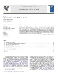 Bullying and the Peer Group: a Review