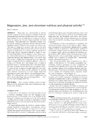 Magnesium, Zinc, and Chromium Nutriture and Physical Activity1–3
