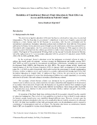 Modalities of Constituency Bursary Fund Allocation & Their Effect On