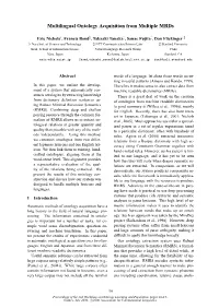 Multilingual Ontology Acquisition from Multiple Mrds
