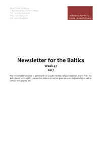Newsletter for the Baltics Week 47 2017