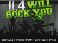 Opensuse 11.4 Release Party, Hackerspace Brmlab KDE Plasma Workspaces 4.6
