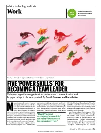 'Power Skills' for Becoming a Team Leader