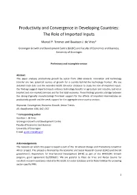 Productivity and Convergence in Developing Countries: the Role of Imported Inputs