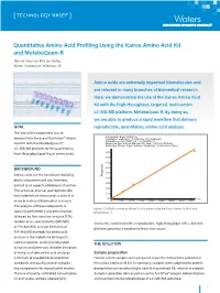 Quantitative Amino Acid Profiling Using the Kairos Amino Acid Kit and Metaboquan-R