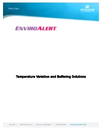 Temperature Variation and Buffering Solutions