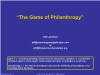 The Game of Philanthropy (PDF)