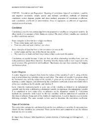 UNIT-III: Correlation and Regression