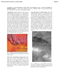 Warrego Valles Revisited Using Mgs and Odyssey Data: Valleys Formed by Precipitations? V