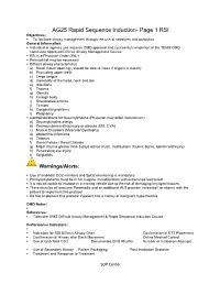 AG25 Rapid Sequence Induction- Page 1 RSI Objectives