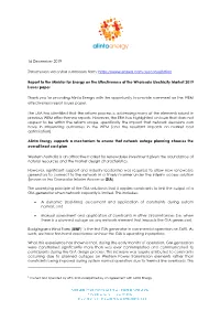 Alinta Energy with the Opportunity to Provide Comment on the WEM Effectiveness Report Issues Paper