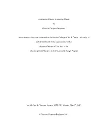 Amazonian Visions: Animating Ghosts by Gustavo Cerquera Benjumea a Thesis Supporting Paper Presented to the Ontario College of A