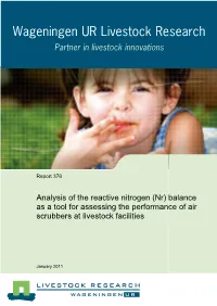 Analysis of the Reactive Nitrogen (Nr) Balance As a Tool for Assessing the Performance of Air Scrubbers at Livestock Facilities