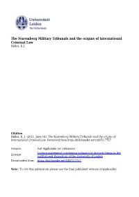 CHAPTER 1: from the IMT to the Zonal Trials on 1 November 1943