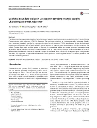 Geofence Boundary Violation Detection in 3D Using Triangle Weight Characterization with Adjacency