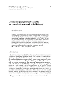 Geometric (Pre)Quantization in the Polysymplectic Approach to Field