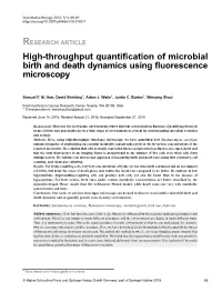 High-Throughput Quantification of Microbial Birth and Death Dynamics Using Fluorescence Microscopy