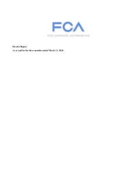Interim Report As of and for the Three Months Ended March 31, 2020 TABLE of CONTENTS