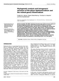 Phylogenetic Analysis and Intrageneric Structure of the Genus Hyphornicrobium and the Related Genus Filornicrobium