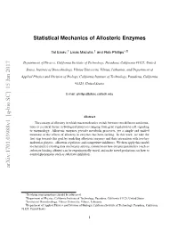 Statistical Mechanics of Allosteric Enzymes