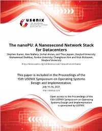 The Nanopu: a Nanosecond Network Stack for Datacenters
