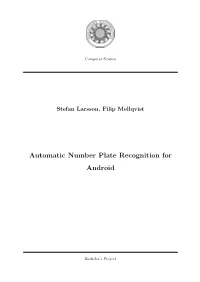 Automatic Number Plate Recognition for Android
