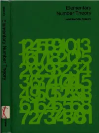 Elementary Number Theory a Series of Books in Mathematics