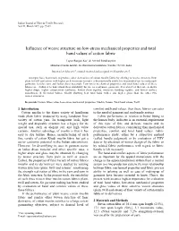 Influence of Weave Structure on Low-Stress Mechanical Properties and Total Hand Values of Cotton Fabric