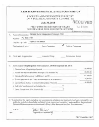 Receipts and Expenditures Report of a Political Or