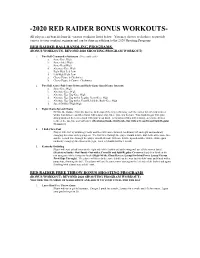 Red Raider Ballhandling Programs (Bonus Workouts- Beyond 2020 Shooting Program Workout)