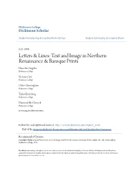 Text and Image in Northern Renaissance & Baroque Prints
