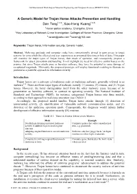 A Generic Model for Trojan Horse Attacks Prevention and Handling