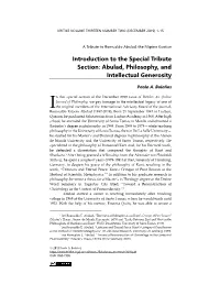 Abulad, Philosophy, and Intellectual Generosity