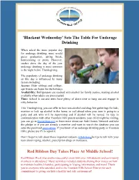 Blackout Wednesday' Sets the Table for Underage Drinking