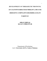 For Obsessive Compulsive Disorder (Ocd)
