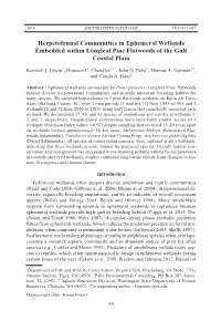 Herpetofaunal Communities in Ephemeral Wetlands Embedded Within Longleaf Pine Flatwoods of the Gulf Coastal Plain