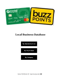 Local Business Database Local Business Database: Alphabetical Listing