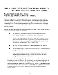 Part 5: Using the Principles of Human Rights to Implement Deep-Seated Cultural Change