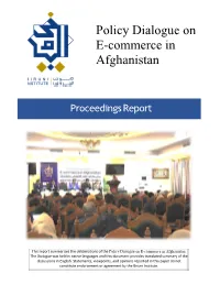 Policy Dialogue on E-Commerce in Afghanistan