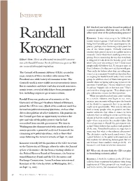 Randall Kroszner Interview