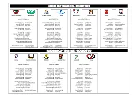 Round Two Jubilee Cup Team Lists