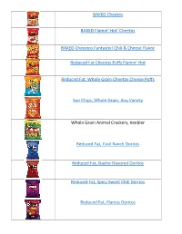 Snack List.Pdf