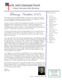St Johns February 2021 Newsletter