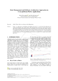 State Management and Software Architecture Approaches in Cross-Platform Flutter Applications