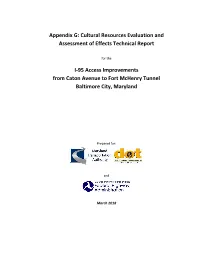 Appendix G: Cultural Resources Evaluation and Assessment of Effects Technical Report