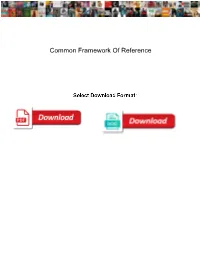 Common Framework of Reference
