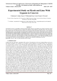 Experimental Study on Flyash and Lime with Gypsum in Concrete