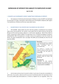 Expression of Interest for Djibouti to Participate in Srep
